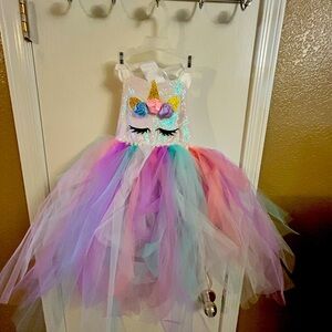 Unicorn Rainbow Tutu Dress size 5